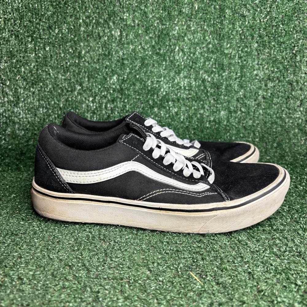 Vans Old Skool ComfyCush Canvas Suede Skate Sneakers Black White Womens Size 8.0